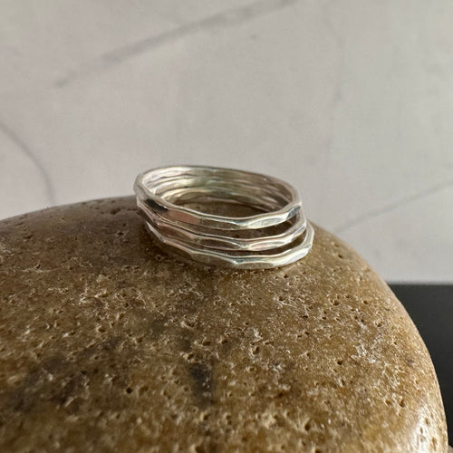 Hammered Sterling Silver Stacking Rings