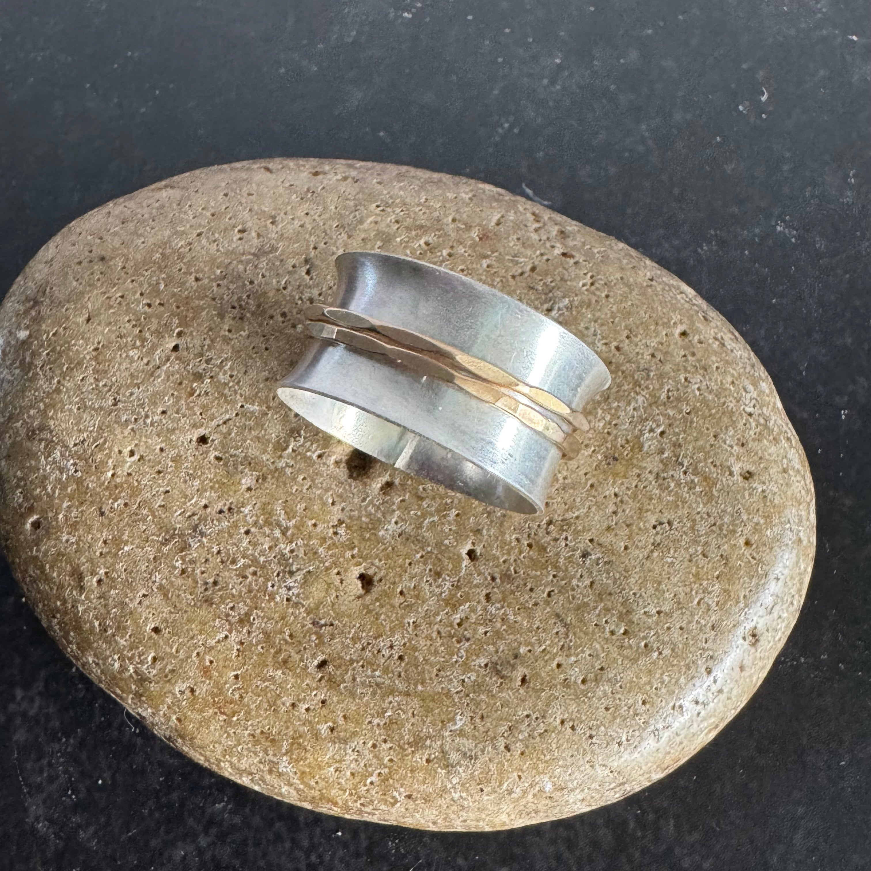 Sterling Silver & Gold-Filled Spinner Ring